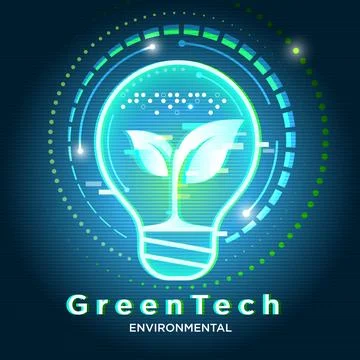 Greentech abstract background concept Plants stored in bulbs. Stock Illustration
