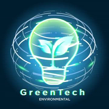 Greentech abstract background concept Plants stored in bulbs. Stock Illustration