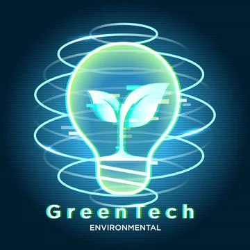 Greentech abstract background concept Plants stored in bulbs. Stock Illustration