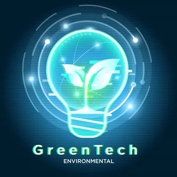 Greentech abstract background concept Plants stored in bulbs. Stock Illustration