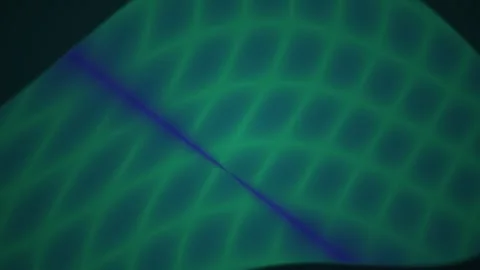 Greenwave Dynamic Abstract Background with Grid Pattern and Blue Line Motion Stock Footage 343723804