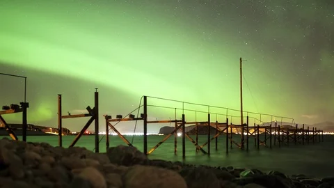 Greeny night sky Stock Footage 87784875