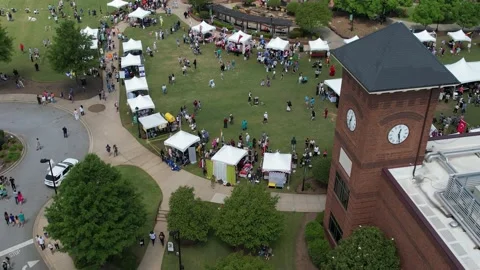 Greer City Park Clock Orbit Stock-Footage 240032527