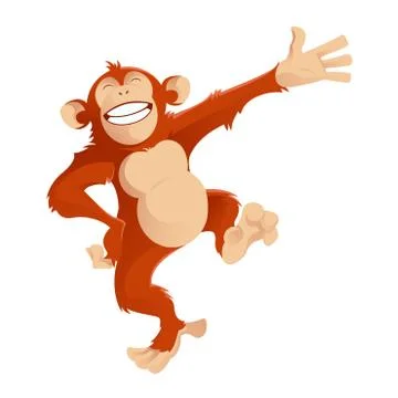 Greetig monkey 스톡 일러스트