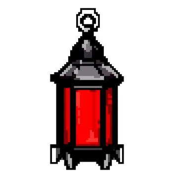 Greeting arabic lantern game pixel art vector illustration イラスト素材