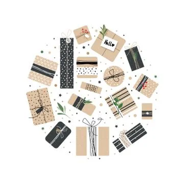 Greeting boxes for gifts Stock Illustration