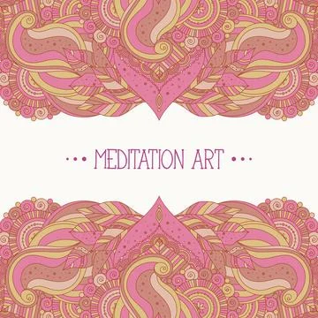 Greeting card with boho pattern Illustrazione stock