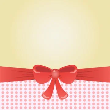 Greeting card with bow, background or brochure template. Vector illustration. Stock Illustration