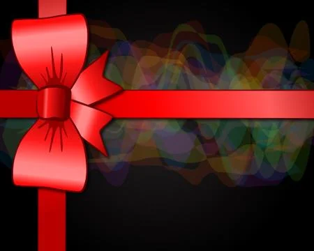 Greeting card with bow Stock Illustration