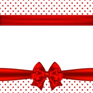 Greeting card with bow. Stock Illustration