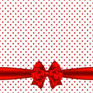Greeting card with bow. Stock Illustration