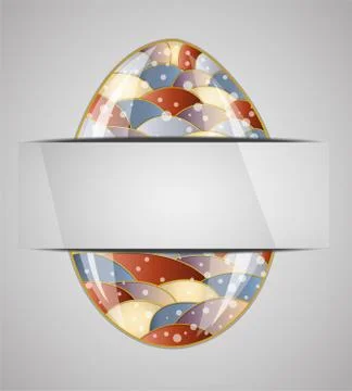 Greeting card with colorful easter egg. Stock Illustration