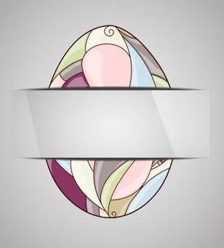 Greeting card with colorful easter egg. Stock Illustration