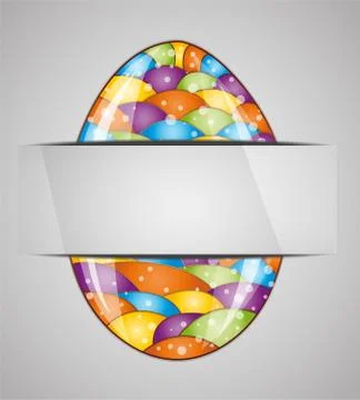 Greeting card with colorful easter egg. Stock Illustration
