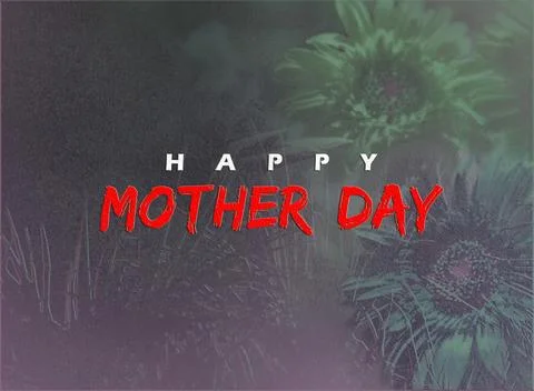 Greeting card design featuring the text Happy Mother Day in bold red and wh.. Stock Illustration