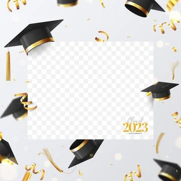 Greeting card for design of graduation 2023 Stock Illustration