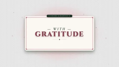 Greeting card design with gratitude message in a decorative style Stock Footage 344501187
