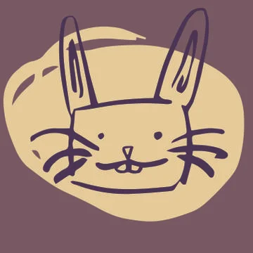 Greeting card with easter bunny drawing Illustrazione stock