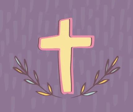 Greeting card with easter cross Stockillustratie