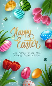 Greeting card for Easter Day Stock Illustration