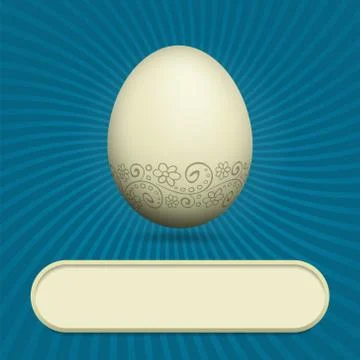 Greeting card with easter egg blue Stock Illustration