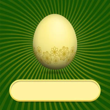 Greeting card with easter egg green Stock Illustration