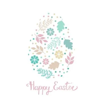 Greeting card Easter egg with pattern Stock Illustration
