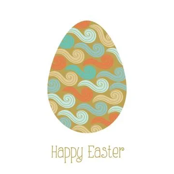 Greeting card Easter egg with pattern Stock Illustration