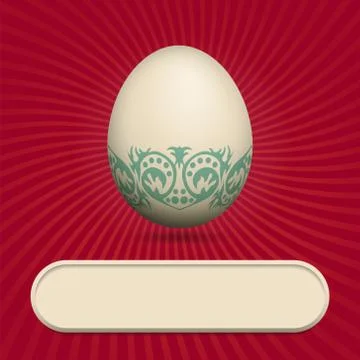 Greeting card with easter egg red Stock Illustration