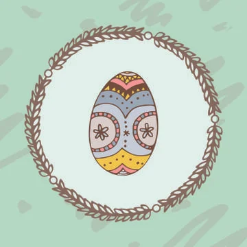 Greeting card with easter egg symbol 库存插图