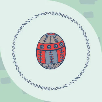 Greeting card with easter egg symbol 库存插图
