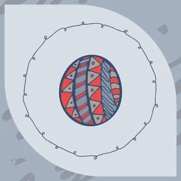 Greeting card with easter egg symbol Illustrazione stock