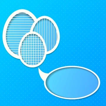 Greeting card with easter eggs blue Stock Illustration