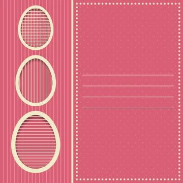 Greeting card with easter eggs pink Stock Illustration
