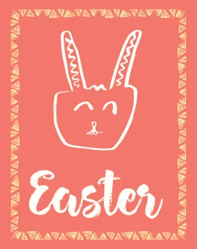 Greeting card with easter message Stock Illustration