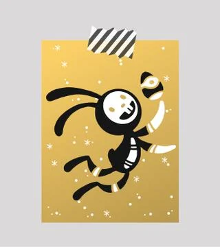 Greeting card Easter rabbit vector illustration Stock Illustration