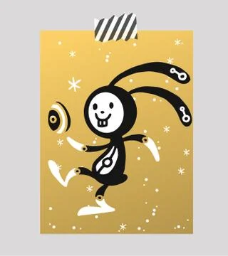 Greeting card Easter rabbit vector illustration Stock Illustration