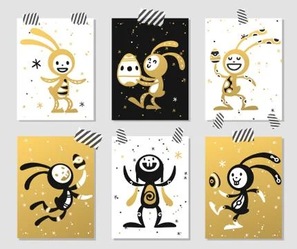 Greeting card Easter rabbit vector illustration Stock Illustration