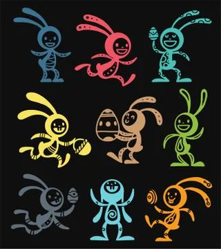 Greeting card Easter rabbit vector illustration Stock Illustration