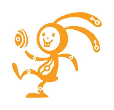 Greeting card Easter rabbit vector illustration Illustrazione stock