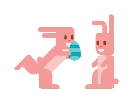 Greeting card Easter rabbit vector illustration Stock Illustration