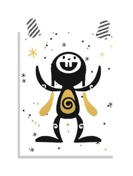 Greeting card Easter rabbit vector illustration Stockillustratie