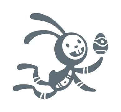 Greeting card Easter rabbit vector illustration 스톡 일러스트