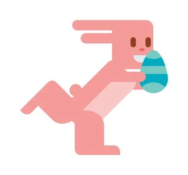 Greeting card Easter rabbit vector illustration Stock Illustration