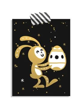 Greeting card Easter rabbit vector illustration Stockillustratie