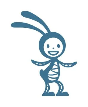 Greeting card Easter rabbit vector illustration 库存插图