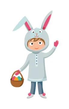 Greeting card Easter rabbit vector illustration Stockillustratie