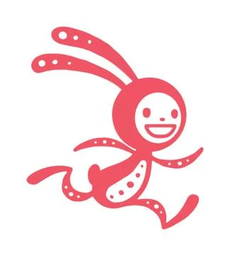 Greeting card Easter rabbit vector illustration Illustrazione stock