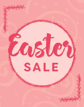 Greeting card with easter sale message Stock Illustration