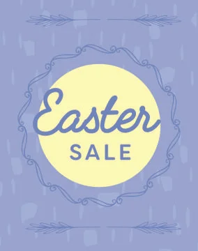 Greeting card with easter sale message Stock Illustration